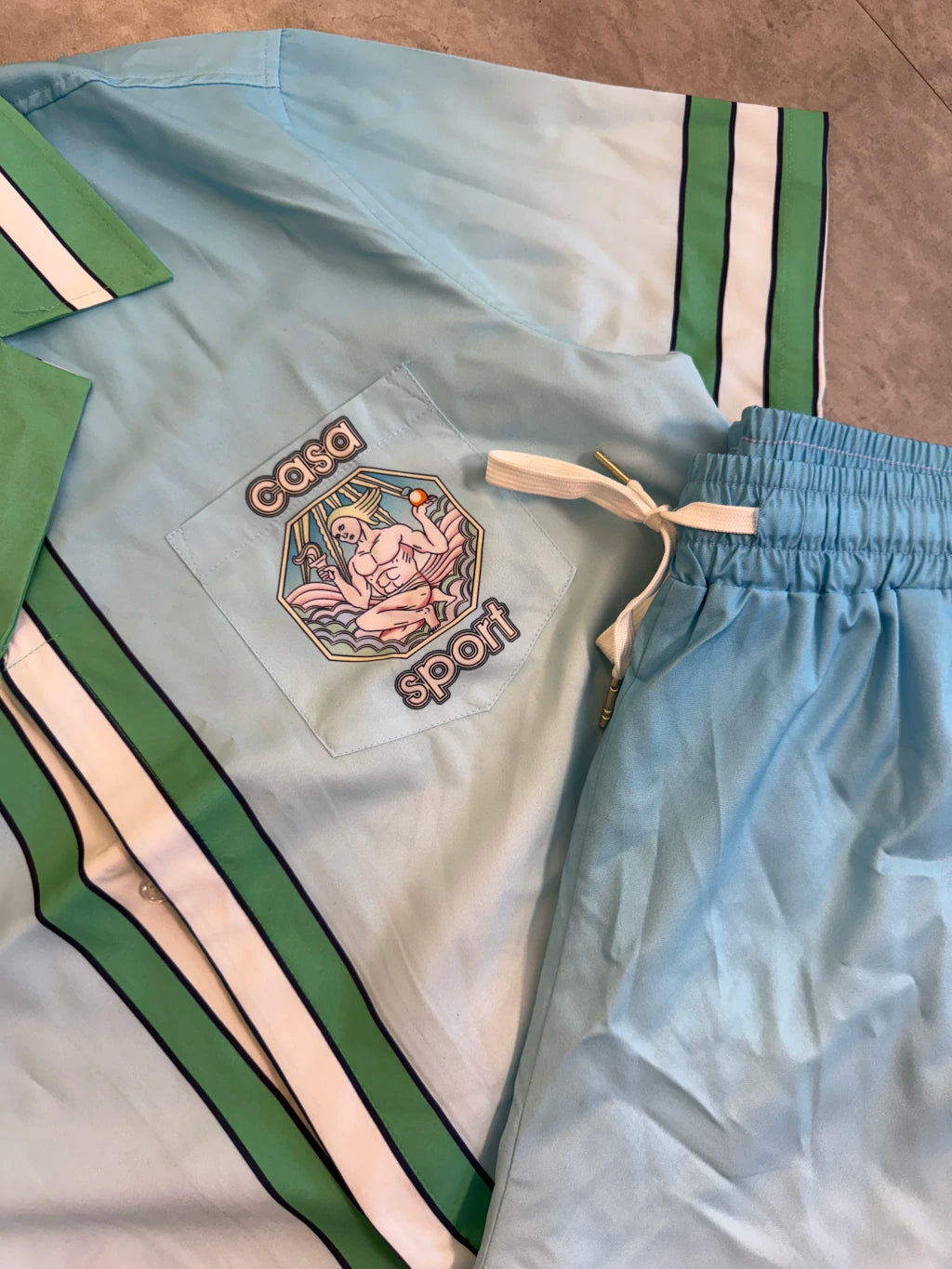 Conjunto Casablanca Sport - Azul Bebê & Verde