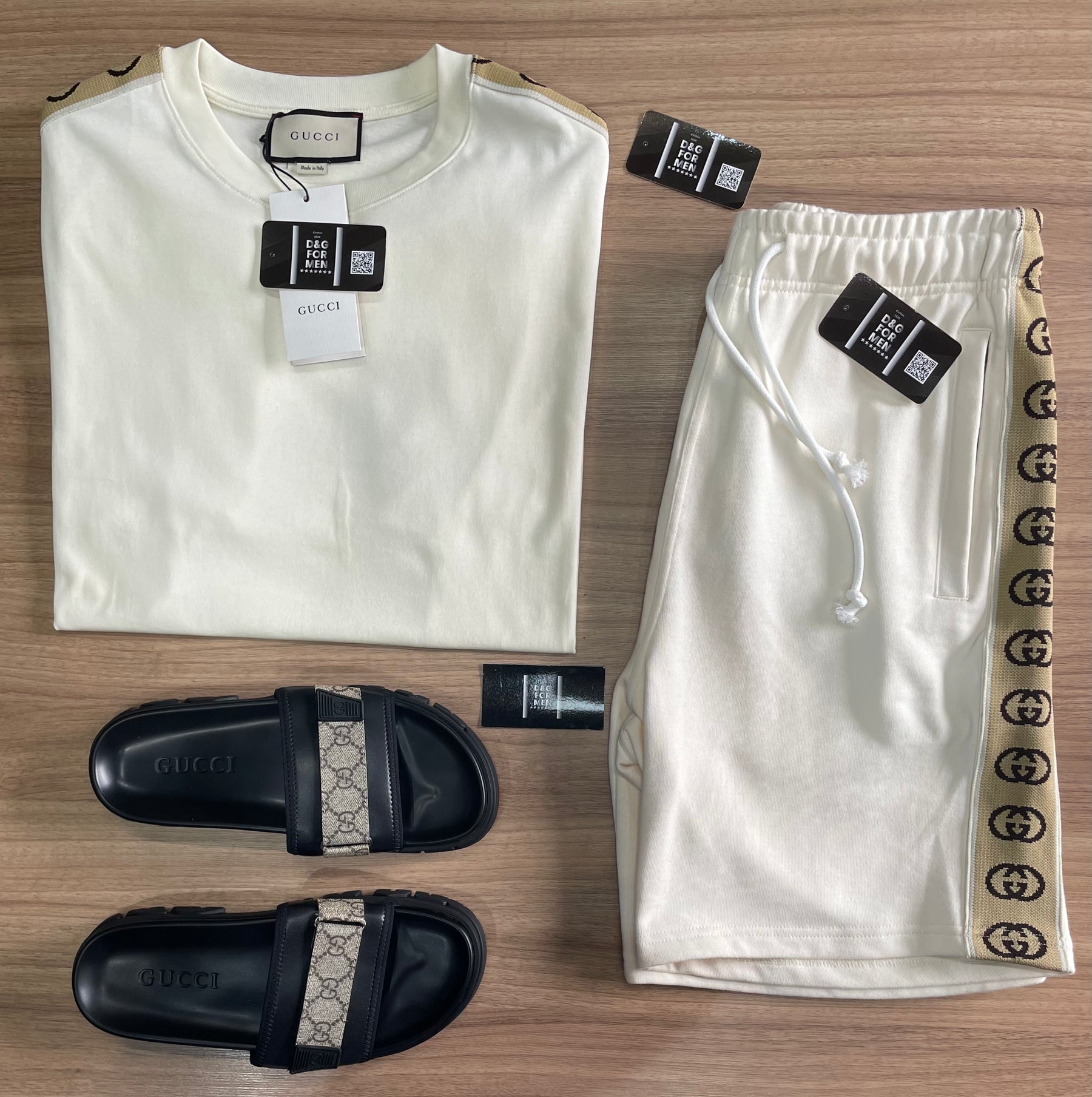 Conjunto de Grife Gucci [CAMISA + BERMUDA + CHINELO]