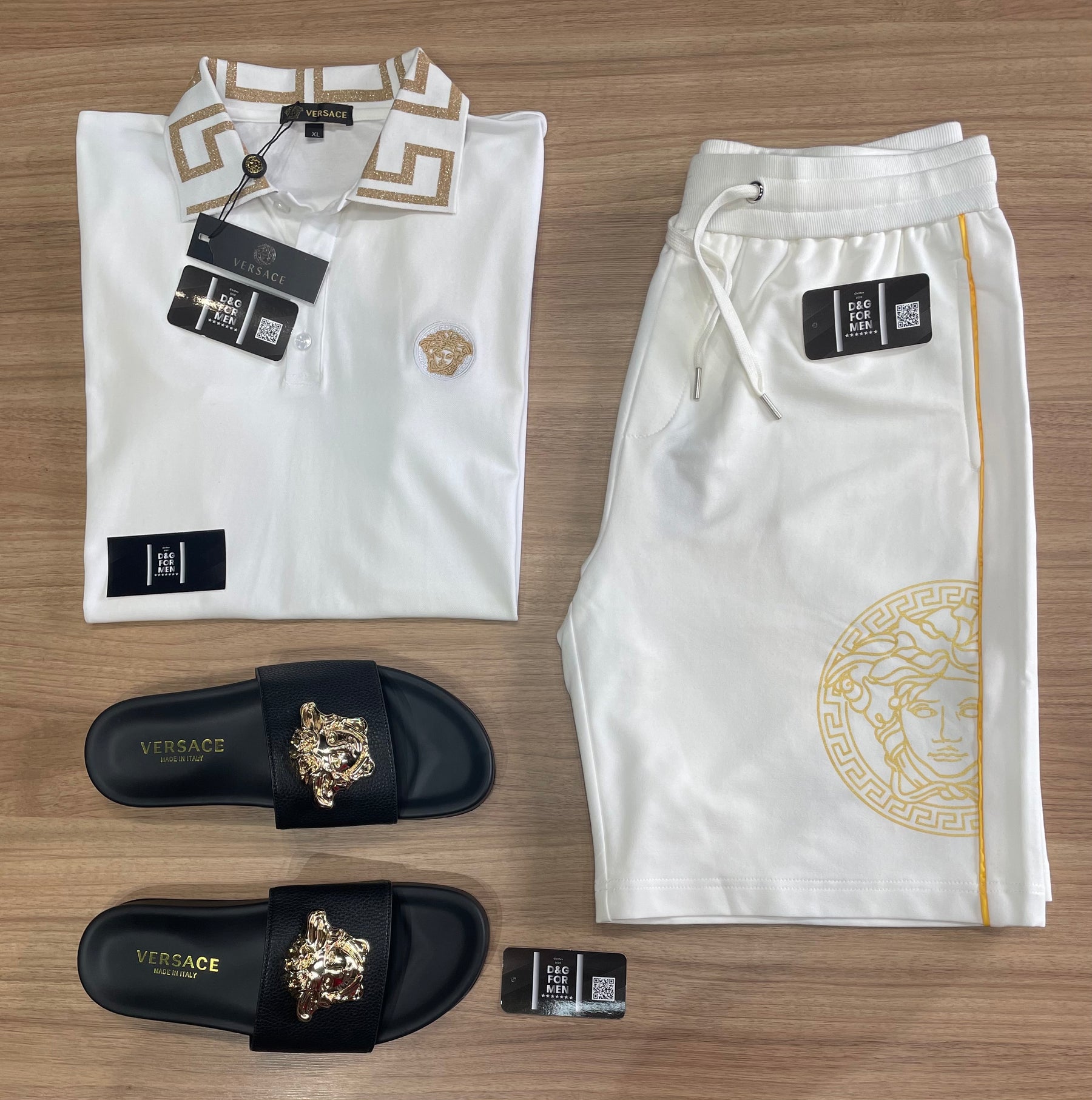 Conjunto de Grife Versace [CAMISA + BERMUDA + SANDÁLIA]