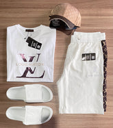 Conjunto de Grife LV [CAMISA + BERMUDA + SANDÁLIA + BONÉ]