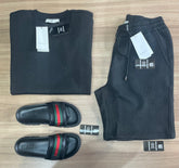 Conjunto de Grife Gucci Preto [CAMISA + BERMUDA + SANDÁLIA]