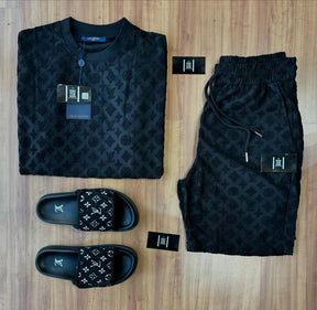 Conjunto de Grife LV Black [CAMISA + BERMUDA + SANDÁLIA]