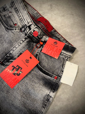 Calça Jeans Titular - Jeans Misto Cinza Liso