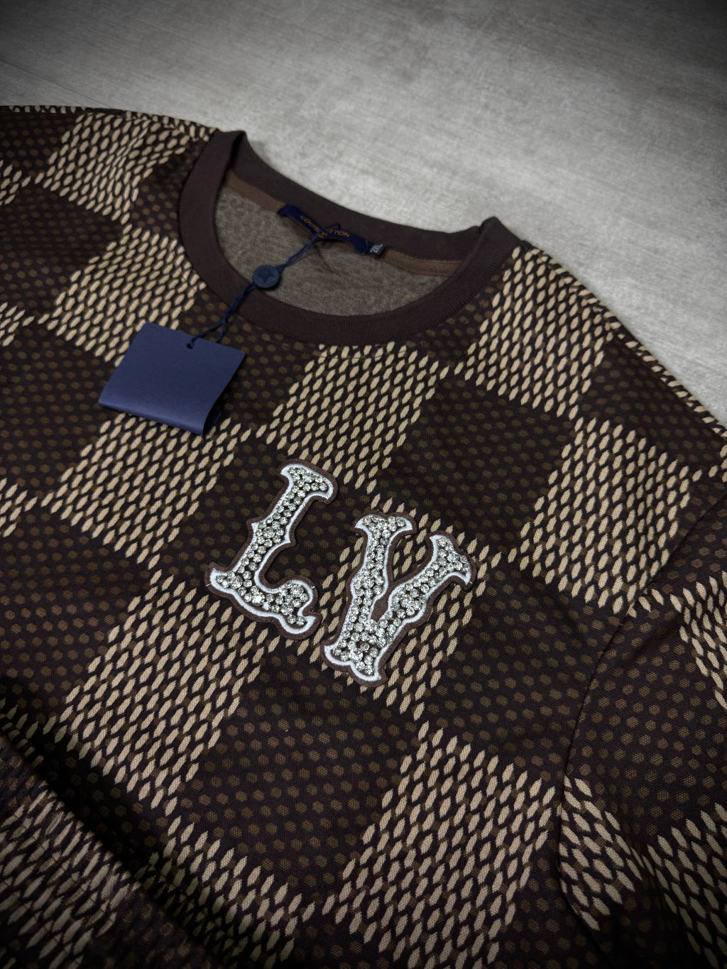 Conjunto LV Importado Premium | Marrom - Xadrez