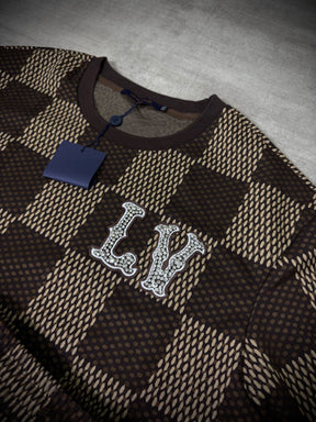 Conjunto LV Importado Premium | Marrom - Xadrez