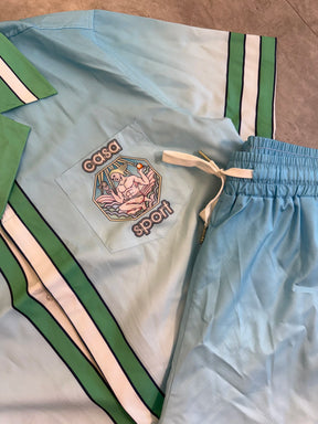 Conjunto Casablanca Sport - Azul Bebê & Verde