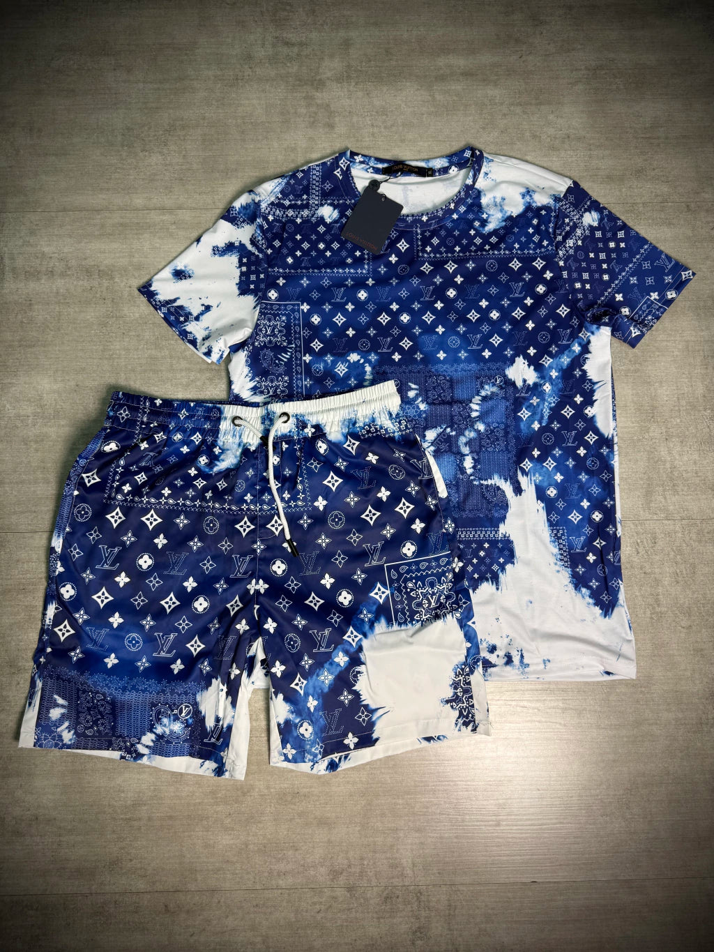 Conjunto LV "Jeans" - Branco/Azul - Importado Premium