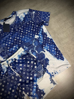 Conjunto LV "Jeans" - Branco/Azul - Importado Premium