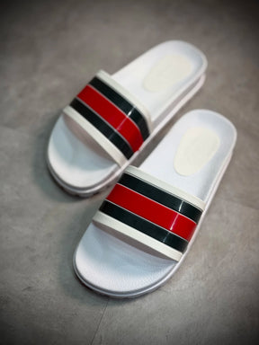Slide Importada GUCCI | Faixa Italia - Branco