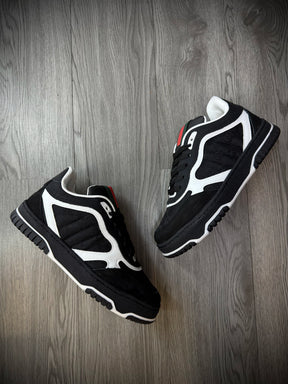 Tênis Importado Gucci | Monograma - Detalhe Listra Vermelha e Verde - PRETO