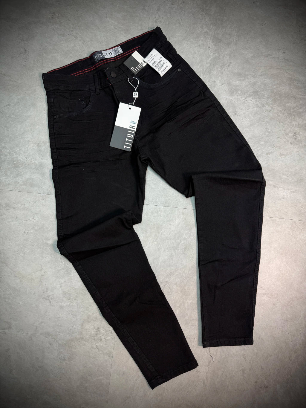 Calça Jeans Titular - Preta Amassadinha Skinny