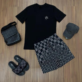 Conjunto de Grife Black Ref 1092  [CAMISA + BERMUDA + SANDÁLIA]