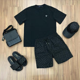 Conjunto de Grife  LV Ref 1094 [CAMISA + BERMUDA + SANDÁLIA]